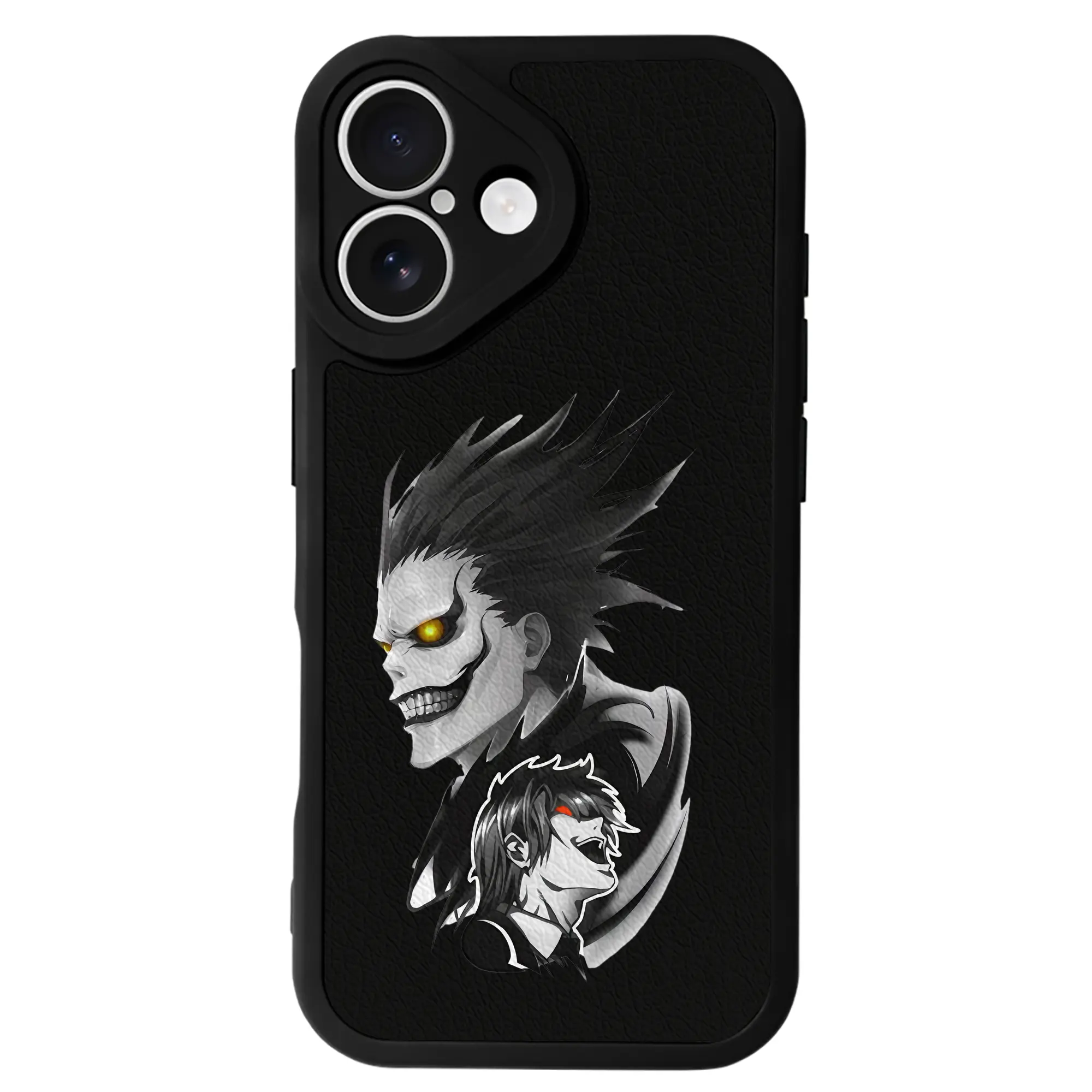 デスノート グッズ,リューク - IPhone 16シリーズ対応 ・ シリコンスマホケース ・ レザー調 ・ 高精度フィット ・ 耐衝撃 ・ ワイヤレス充電対応 ・ 精密カット